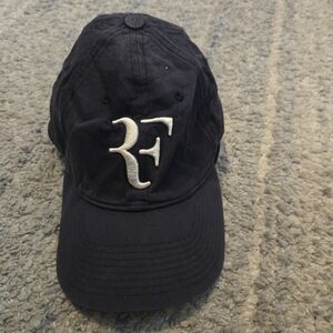 Uniqlo x Roger Federer RF Logo Navy Blue Baseball Hat Cap Tennis Adjustable